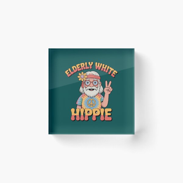 Item preview, Elderly White Hippie  Peace Through The Ages designed and sold by GwynJohnsonzx.