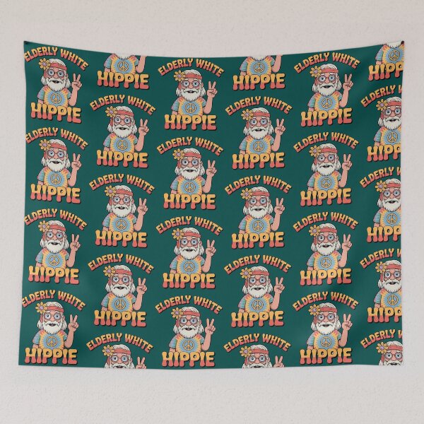 Item preview, Elderly White Hippie  Peace Through The Ages designed and sold by GwynJohnsonzx.