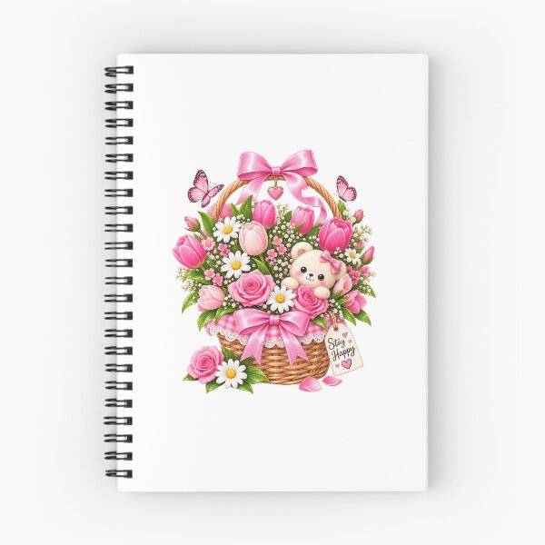 Item preview, Cute Teddy Bear Flower Basket – Stay Happy Kawaii Floral Design designed and sold by Ishratparween11.