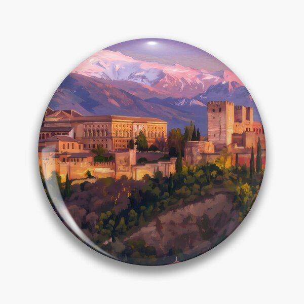 Item preview, The Alhambra Above Granada at Dusk designed and sold by RedPeaStudio.