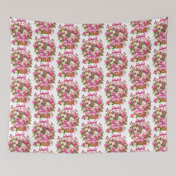 Item preview, Cute Teddy Bear Flower Basket – Stay Happy Kawaii Floral Design designed and sold by Ishratparween11.