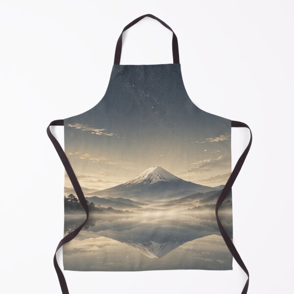 Item preview, Mount Fuji Under the Stars – Japandi Night Landscape Poster, Japanese Zen Wall Art, Serene Mountain Reflection Print designed and sold by LuminaKage.