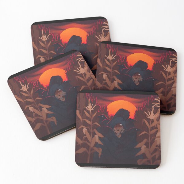 Item preview, Mysterious Figure with Crows at Sunset designed and sold by Fibi-studio.