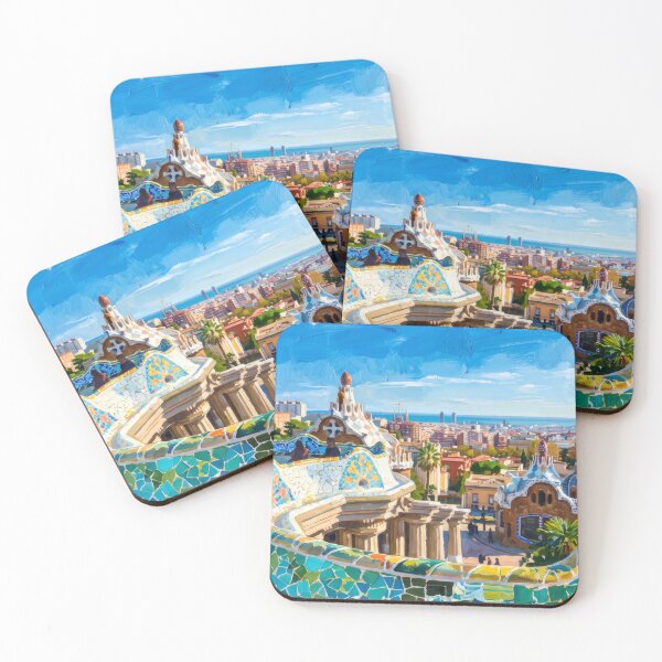 Item preview, Park Güell Mosaic Terrace Barcelona designed and sold by RedPeaStudio.