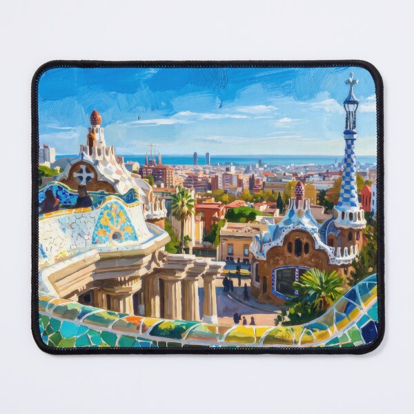 Item preview, Park Güell Mosaic Terrace Barcelona designed and sold by RedPeaStudio.