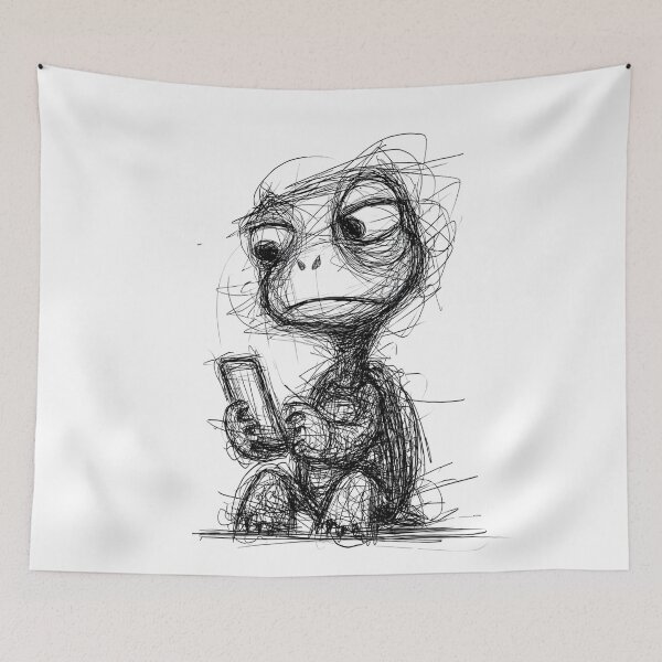 Item preview, Texting Turtle Doodle designed and sold by BRETT'S ART STUDIO.