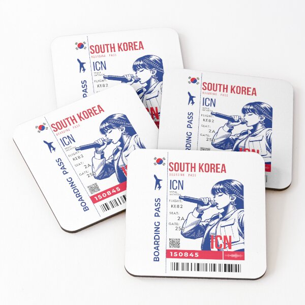 Item preview, South Korea Seoul Boarding Pass Stylized Kpop female Singer designed and sold by InkWhirl.