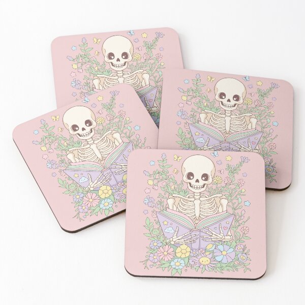 Item preview, Skeleton Reading in Flowers designed and sold by BrownHorse90s.