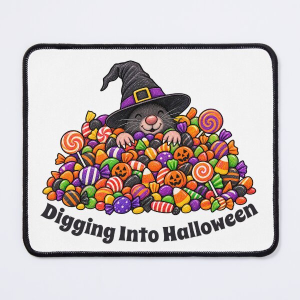 Item preview, Digging Into Halloween – Cute Halloween Mole with Candy designed and sold by Buli89.