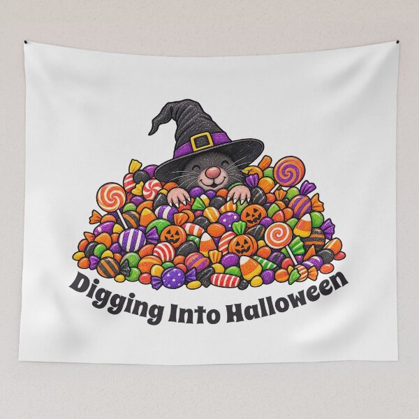 Item preview, Digging Into Halloween – Cute Halloween Mole with Candy designed and sold by Buli89.