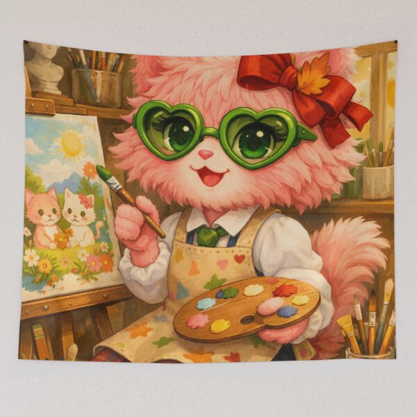 Item preview, Mimi Mew Artist – Cute Sophisticated Cat Painting on Canvas designed and sold by Lalala cute.