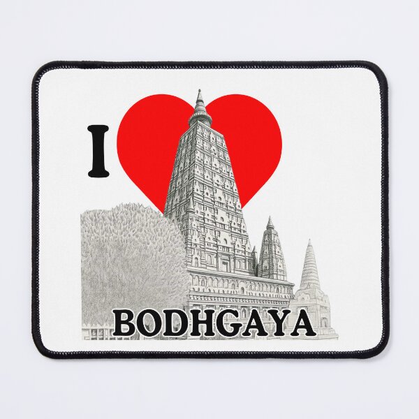 Item preview, I Love Bodhgaya – Mahabodhi Temple Buddhist Pilgrimage Design designed and sold by BhumiBliss.