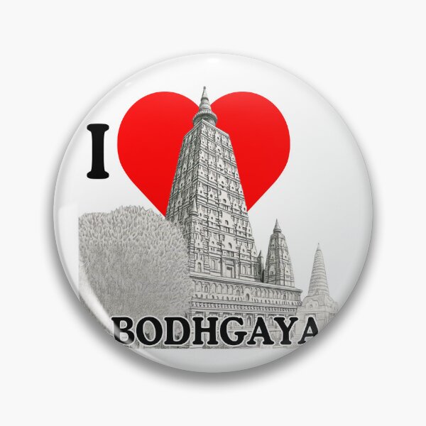 Item preview, I Love Bodhgaya – Mahabodhi Temple Buddhist Pilgrimage Design designed and sold by BhumiBliss.