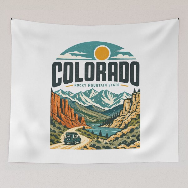 Item preview, Colorado Rocky Mountain State Vintage Travel Landscape designed and sold by graphic-genie.
