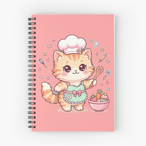 Artikelvorschau, Kawaii Chef Cat with Cooking Spoon – Cute Kitten entworfen und verkauft von Tinydoodlenest .