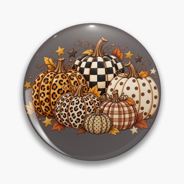 Item preview, Leopard Print Patchwork Fall Pumpkins designed and sold by Gift Windo.