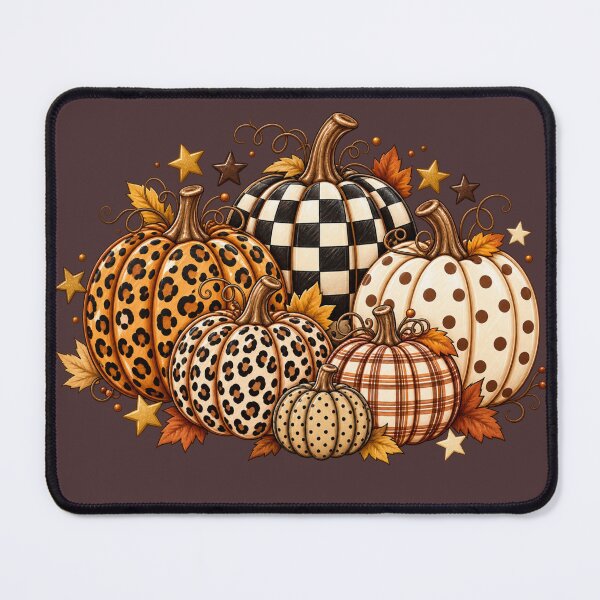 Item preview, Leopard Print Patchwork Fall Pumpkins designed and sold by Gift Windo.