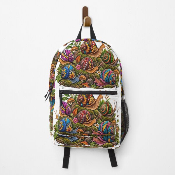 Item preview, Vintage Colorful Snail Family – Floral Patterned Garden Snail Wildlife Art designed and sold by Awarrie.