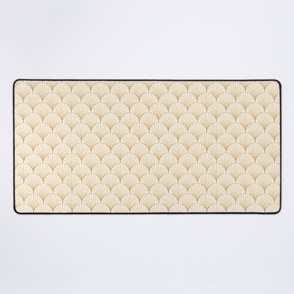 Item preview, Art Deco Golden and White Fans Scallop Sophisticated designed and sold by Divine Ease.