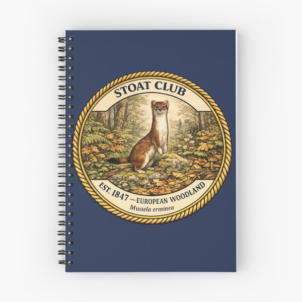 Item preview, Stoat Club Vintage Badge European Woodland Art designed and sold by CalmCapy Co.