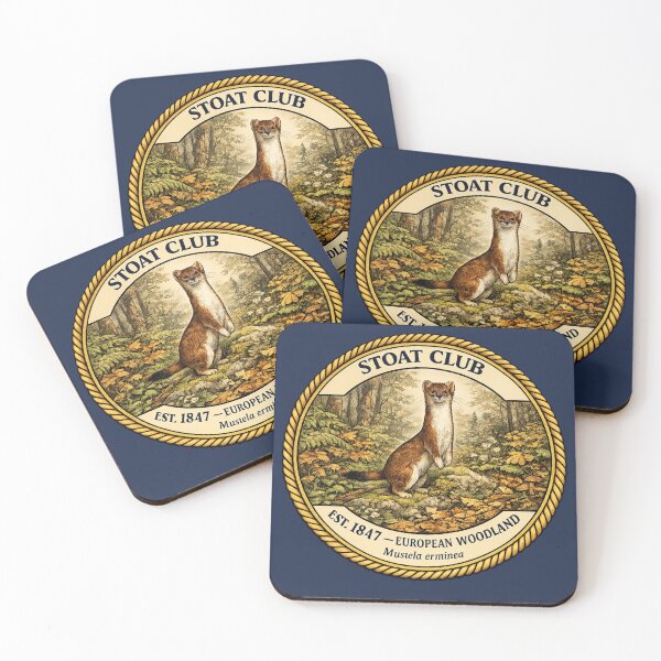 Item preview, Stoat Club Vintage Badge European Woodland Art designed and sold by CalmCapy Co.