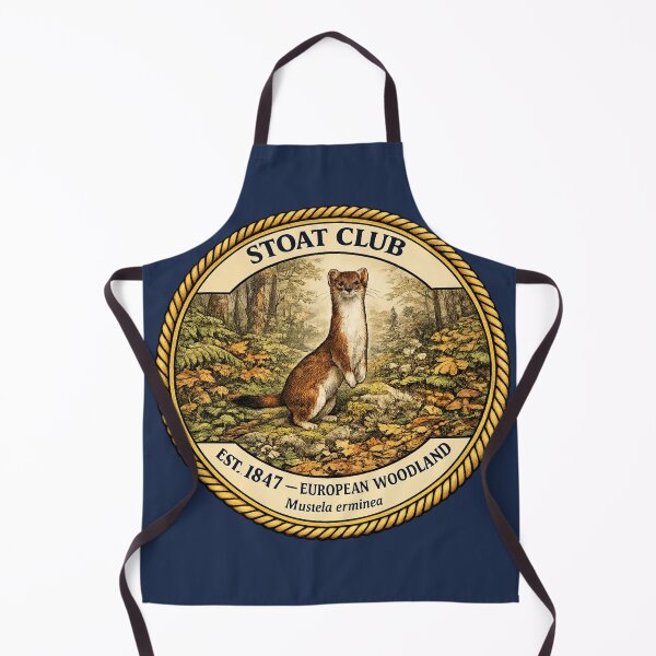 Item preview, Stoat Club Vintage Badge European Woodland Art designed and sold by CalmCapy Co.