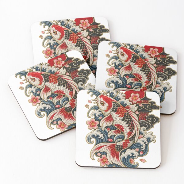 Item preview, Japanese Koi Dragon Wave designed and sold by TeikunShop.