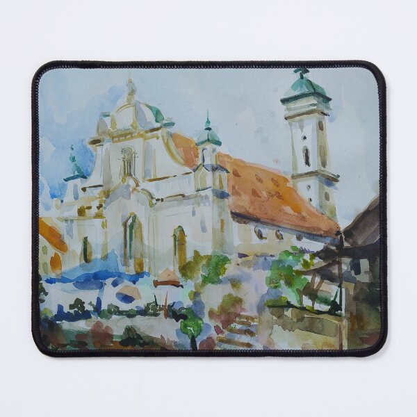 Item preview, Historic Munich Church Watercolor Landscape designed and sold by Mariamoart.
