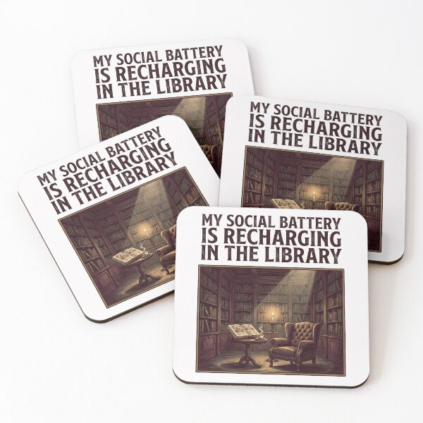 Item preview, My Social Battery Is Recharging In The Library designed and sold by SignumShop.