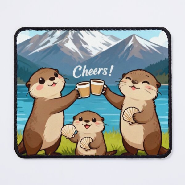 Item preview, Sea Otter Family Cheers designed and sold by Otterbean.