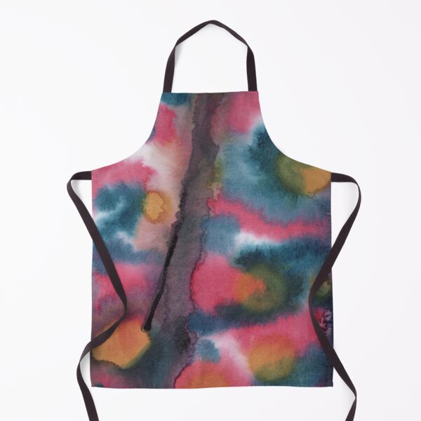 Item preview, Pink Teal Ochre Abstract Watercolour Print | The Living Divide designed and sold by ArithraStudio.