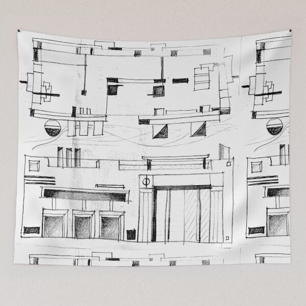 Item preview, elevación de la casa + plano abstracto designed and sold by Tereza Pilar  Art.