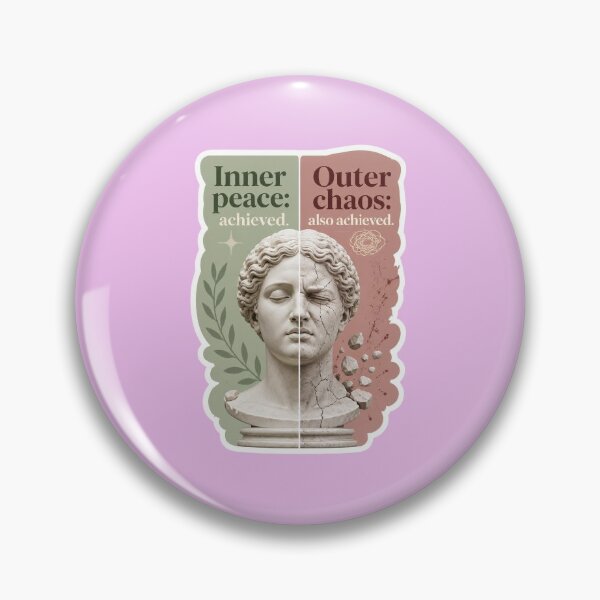Item preview, "Inner Peace Achieved Outer Chaos Also Achieved - Funny Stoic Quote - Sarcastic Philosophy Design" designed and sold by TheMarbleMind.