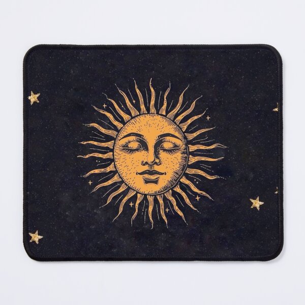 Item preview, Vintage Golden Sun Face - Celestial Whimsigoth Design designed and sold by BrontesWhimsyStore.