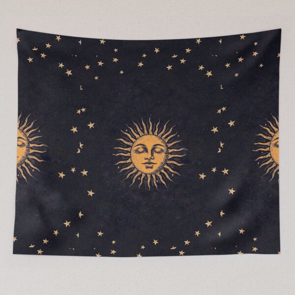 Item preview, Vintage Golden Sun Face - Celestial Whimsigoth Design designed and sold by BrontesWhimsyStore.