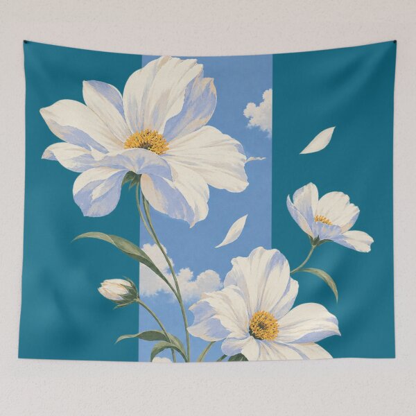 Item preview, Blue Sky Wildflowers Minimalist Botanical Art designed and sold by Gingergarlic.