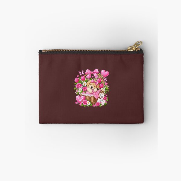 Item preview, Cute Puppy Flower Basket – Cute Vibes | Pink Floral Kawaii Design designed and sold by Ishratparween11.