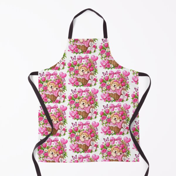 Item preview, Cute Puppy Flower Basket – Cute Vibes | Pink Floral Kawaii Design designed and sold by Ishratparween11.