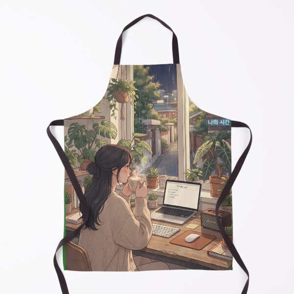 Item preview, Cozy Botanical Home Office: Plant Mom's Sanctuary in Seoul with Laptop & Latte designed and sold by SOOstudio73.