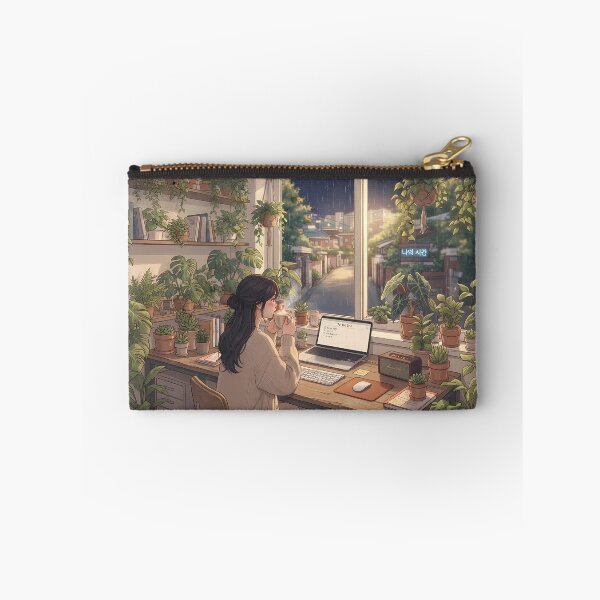 Item preview, Cozy Botanical Home Office: Plant Mom's Sanctuary in Seoul with Laptop & Latte designed and sold by SOOstudio73.