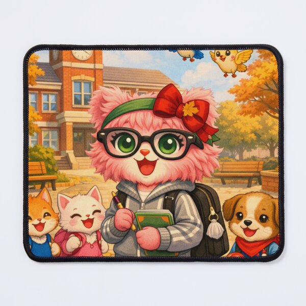 Item preview, Mimi Mew Back to School on Autumn Morning designed and sold by Lalala cute.
