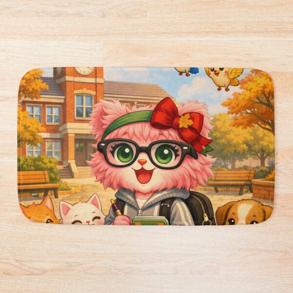 Item preview, Mimi Mew Back to School on Autumn Morning designed and sold by Lalala cute.