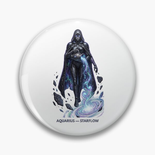 Item preview, Cyber Aquarius Zodiac Starflow Cosmic Symbol designed and sold by CalmFrameArt.