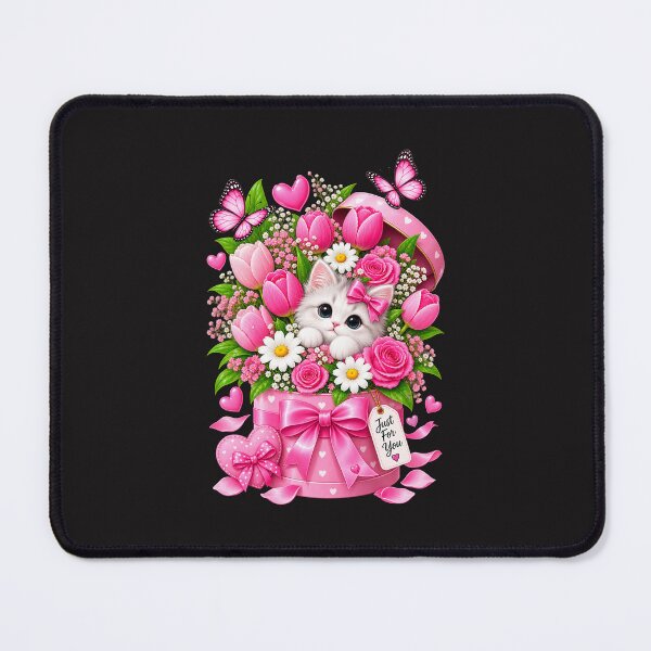 Item preview, Cute Kitten Flower Gift Box – Just For You | Pink Kawaii Floral Design designed and sold by Ishratparween11.