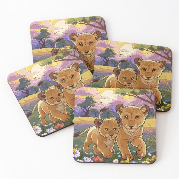 Item preview, Cute Lion Cubs Art | Baby Lion Wildlife Illustration | Safari Animal Nursery Design designed and sold by GarnerSupplyCo.