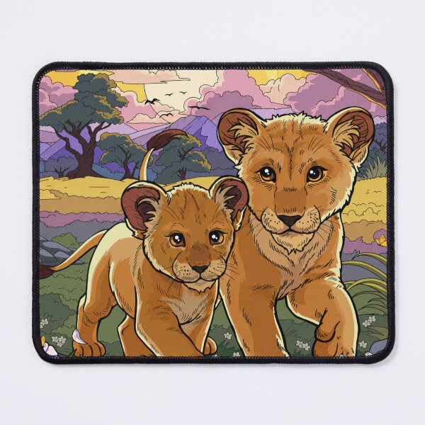 Item preview, Cute Lion Cubs Art | Baby Lion Wildlife Illustration | Safari Animal Nursery Design designed and sold by GarnerSupplyCo.