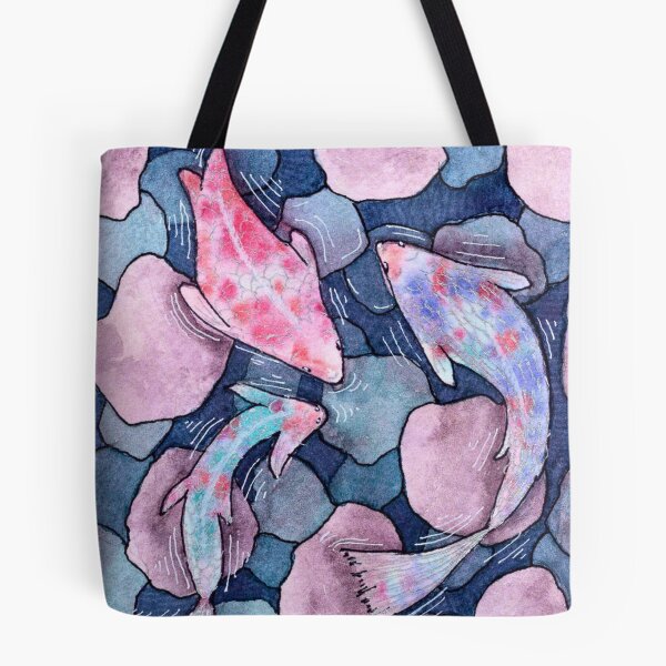Item preview, Pastel Koi Fish Watercolour Print, Nature Wall Art | Quiet Currents designed and sold by ArithraStudio.