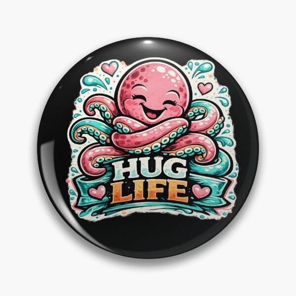 Item preview, Hug Life Octopus – Cute Ocean Love designed and sold by ArtisticHeart21.