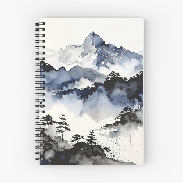 Item preview, Misty Mountains Ink Wash Landscape designed and sold by BetweenForms.