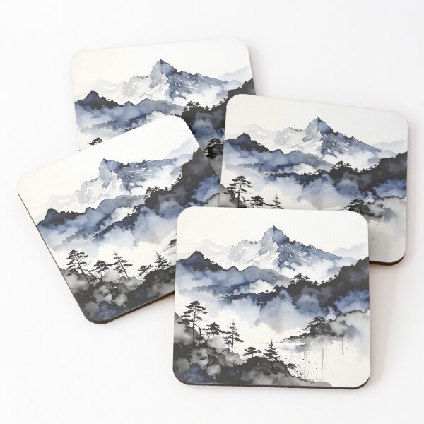Item preview, Misty Mountains Ink Wash Landscape designed and sold by BetweenForms.